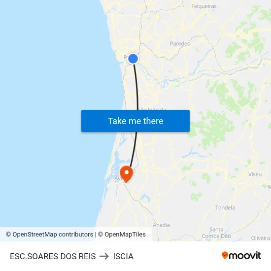 ESC.SOARES DOS REIS to ISCIA map