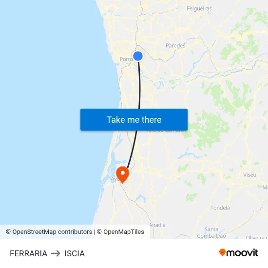 FERRARIA to ISCIA map