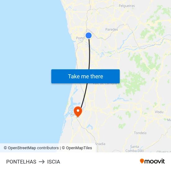 PONTELHAS to ISCIA map