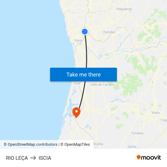 RIO LEÇA to ISCIA map