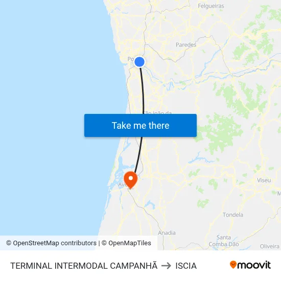 TERMINAL INTERMODAL CAMPANHÃ to ISCIA map