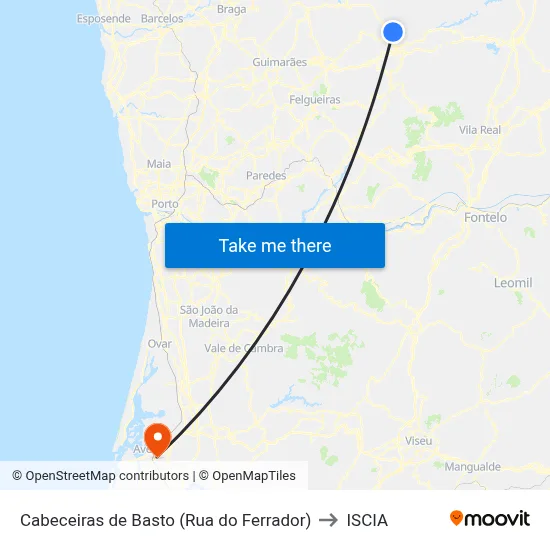Cabeceiras de Basto (Rua do Ferrador) to ISCIA map