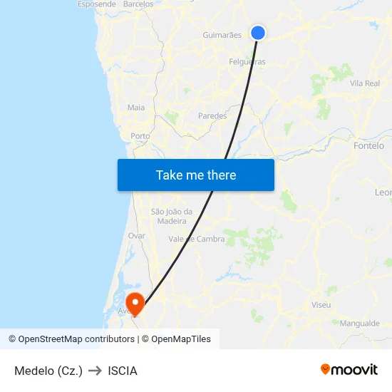 Medelo (Cz.) to ISCIA map