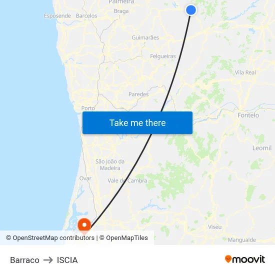 Barraco to ISCIA map