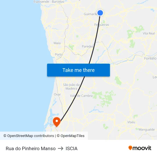 Rua do Pinheiro Manso to ISCIA map