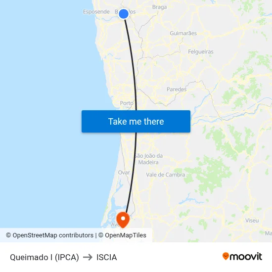 Queimado I (IPCA) to ISCIA map