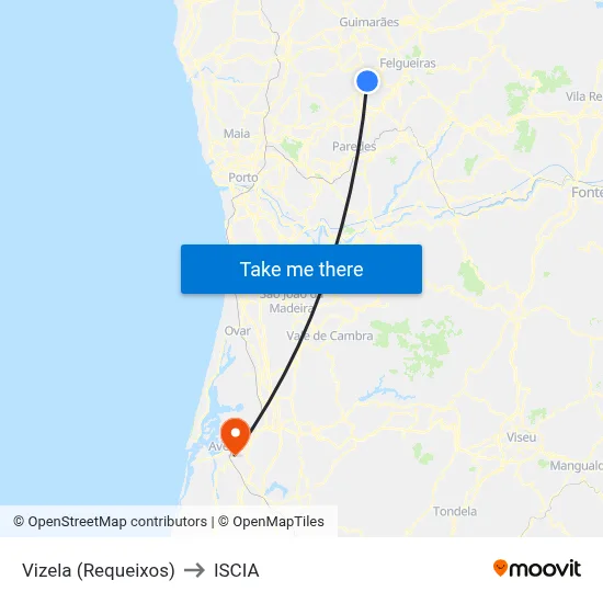 Vizela (Requeixos) to ISCIA map