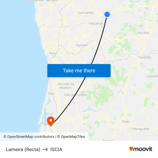 Lameira (Recta) to ISCIA map