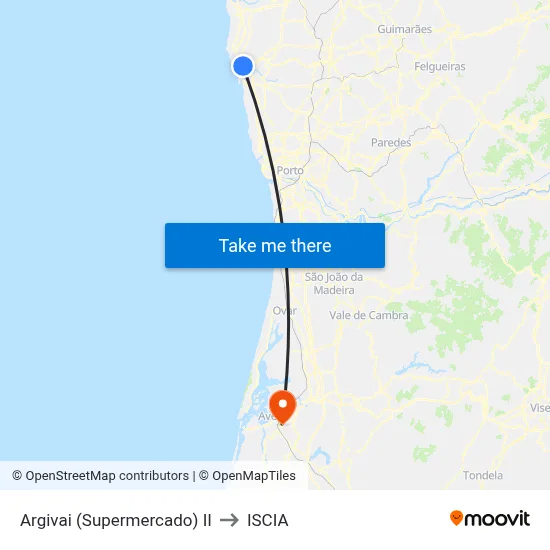 Argivai (Supermercado) II to ISCIA map