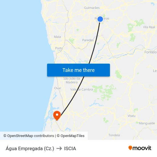 Água Empregada (Cz.) to ISCIA map