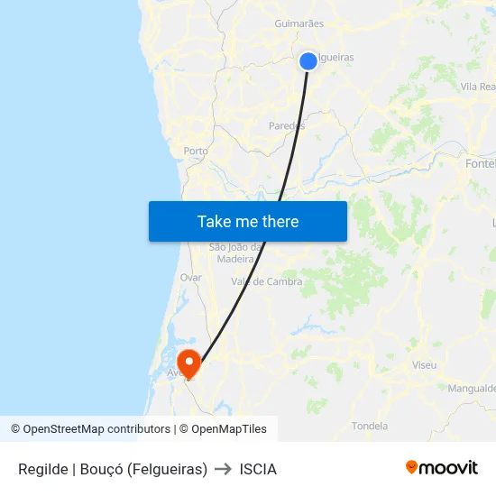 Regilde | Bouçó (Felgueiras) to ISCIA map