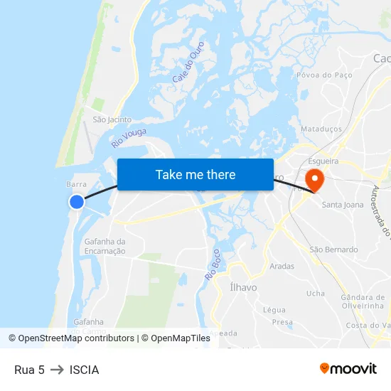 Rua 5 to ISCIA map