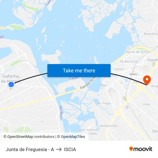 Junta de Freguesia - A to ISCIA map