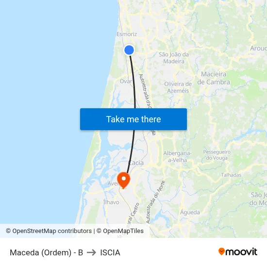 Maceda (Ordem) - B to ISCIA map