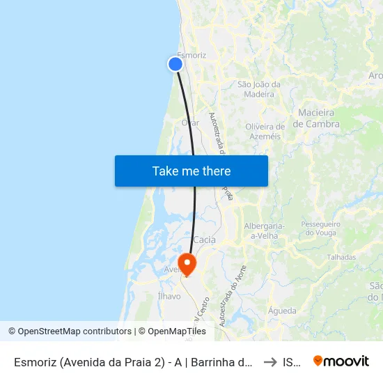 Esmoriz (Avenida da Praia 2) - A | Barrinha de Esmoriz to ISCIA map
