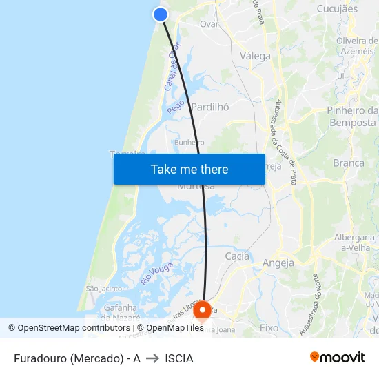 Furadouro (Mercado) - A to ISCIA map