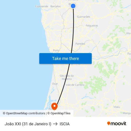 João XXI (31 de Janeiro I) to ISCIA map