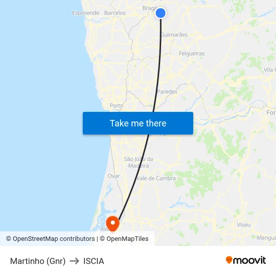 Martinho (Gnr) to ISCIA map
