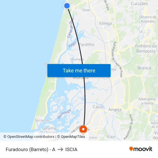 Furadouro (Barreto) - A to ISCIA map