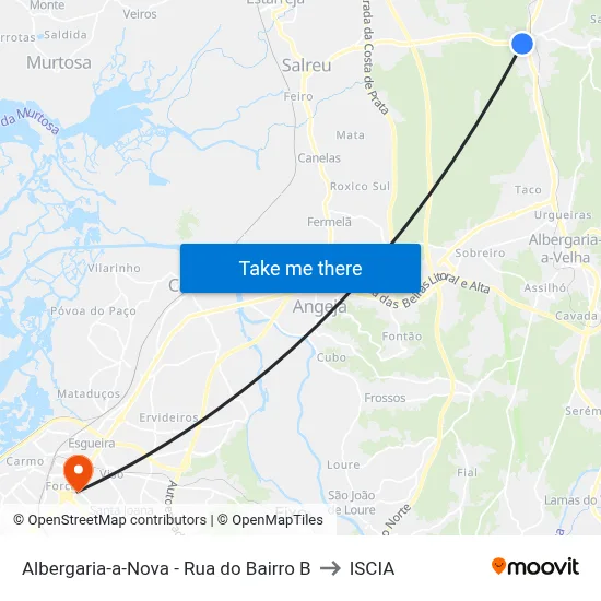 Albergaria-a-Nova - Rua do Bairro B to ISCIA map