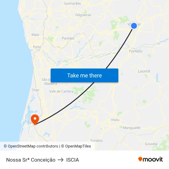 Nossa Srª Conceição to ISCIA map