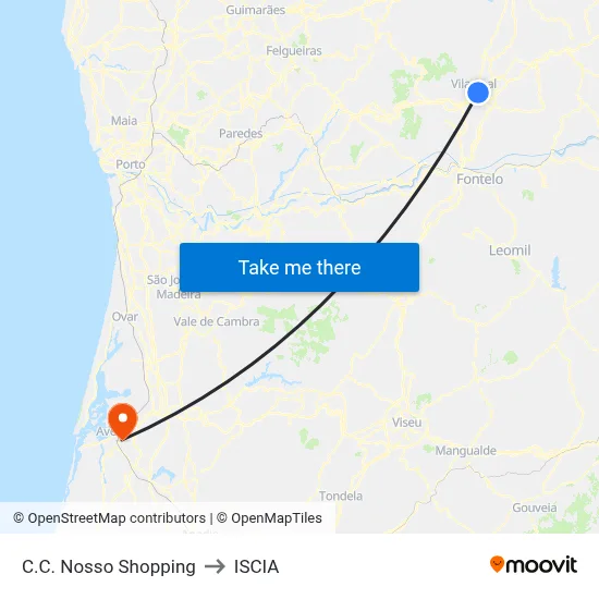 C.C. Nosso Shopping to ISCIA map