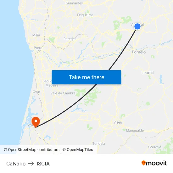 Calvário to ISCIA map