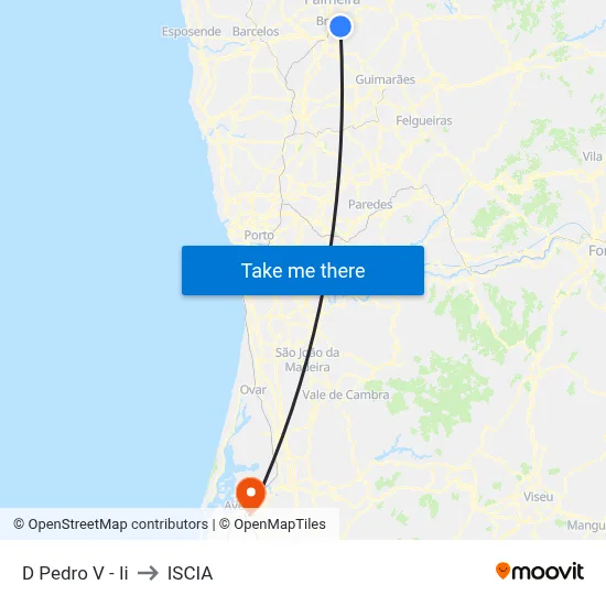 D Pedro V - Ii to ISCIA map
