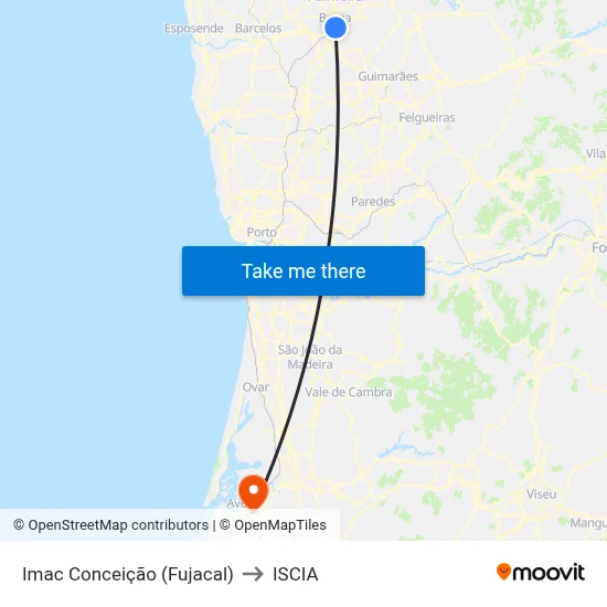 Imac Conceição (Fujacal) to ISCIA map