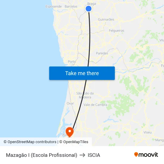 Mazagão I (Escola Profissional) to ISCIA map