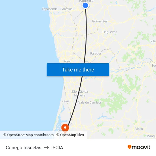 Cónego Insuelas to ISCIA map