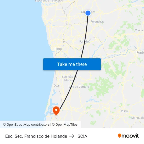 Esc. Sec. Francisco de Holanda to ISCIA map