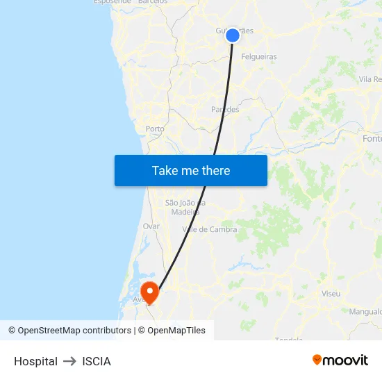 Hospital to ISCIA map