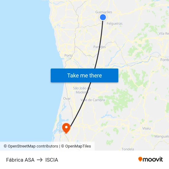 Fábrica ASA to ISCIA map