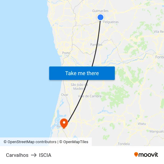 Carvalhos to ISCIA map