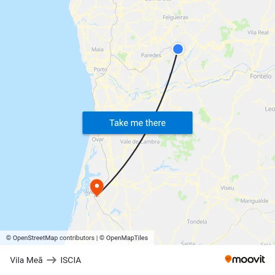 Vila Meã to ISCIA map