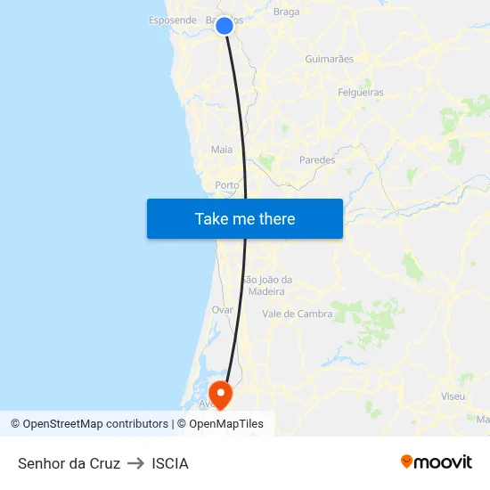 Senhor da Cruz to ISCIA map
