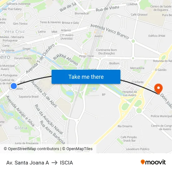 Av. Santa Joana A to ISCIA map