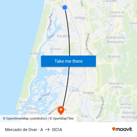 Mercado de Ovar - A to ISCIA map