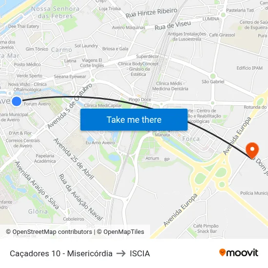 Caçadores 10 - Misericórdia to ISCIA map