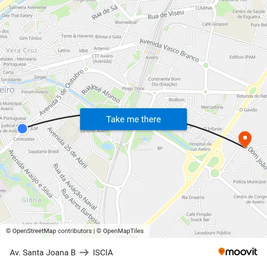 Av. Santa Joana B to ISCIA map