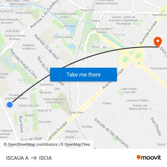 ISCAUA A to ISCIA map
