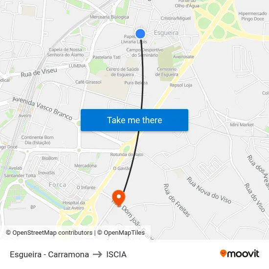 Esgueira - Carramona to ISCIA map