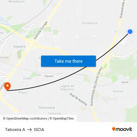 Taboeira A to ISCIA map