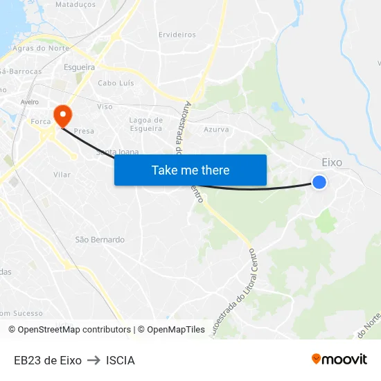 EB23 de Eixo to ISCIA map