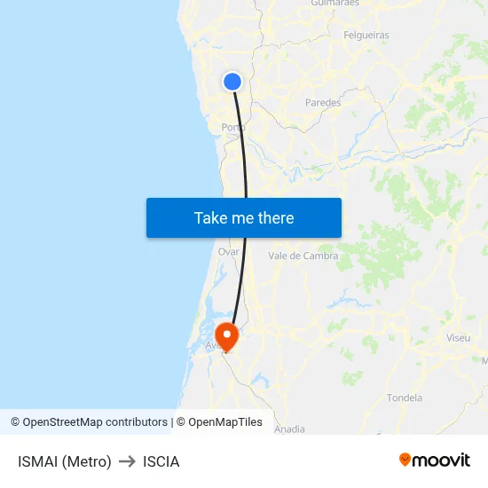 ISMAI (Metro) to ISCIA map