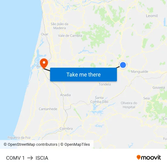 COMV 1 to ISCIA map