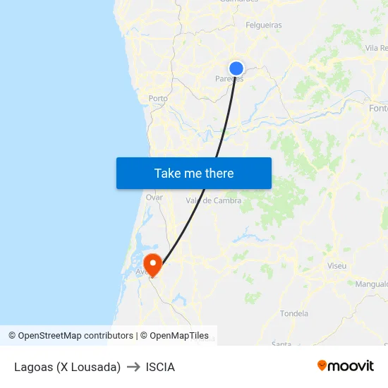 Lagoas (X Lousada) to ISCIA map