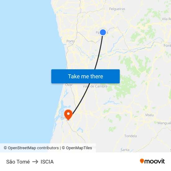 São Tomé to ISCIA map