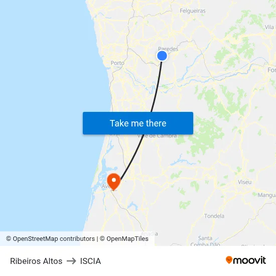 Ribeiros Altos to ISCIA map